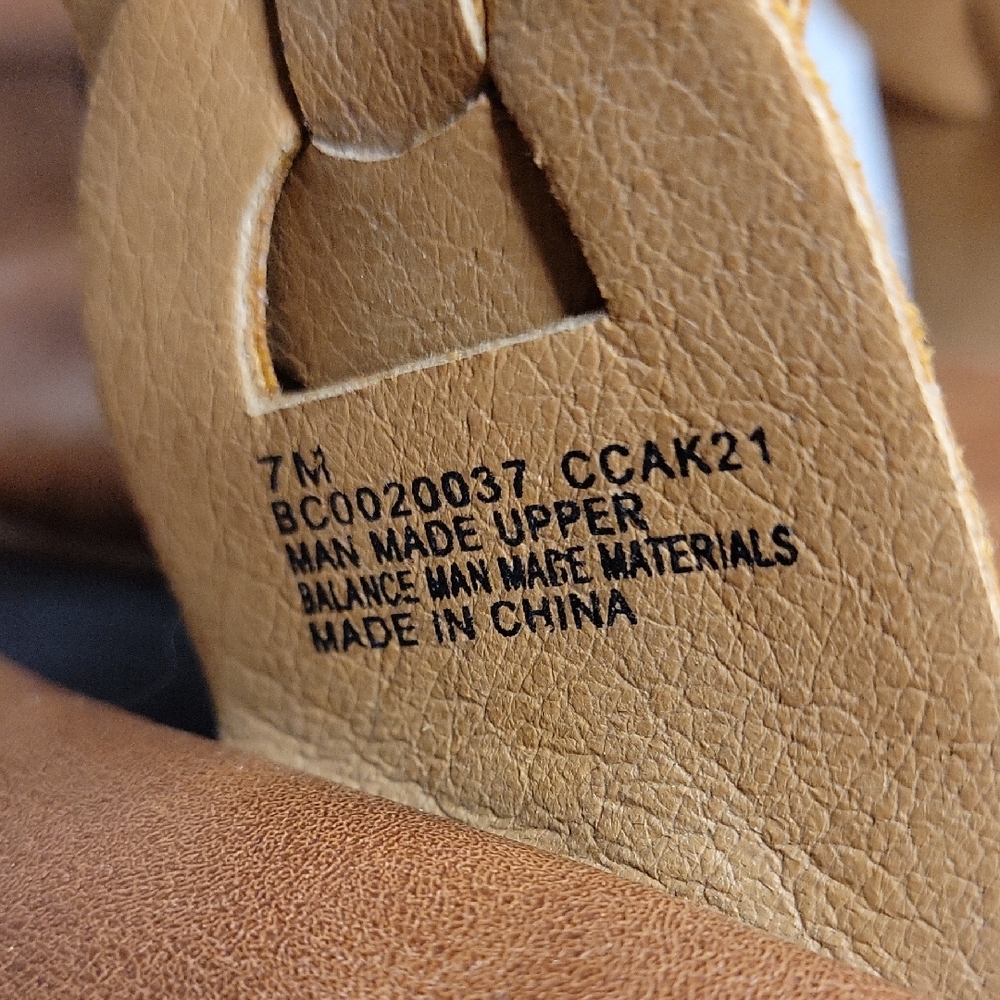 B.O.C tan slip-on sandals with Woven Detail, nice with a midi dress #1 - Picture 5 of 6